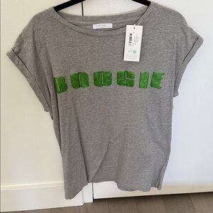 Gray Boogie Print T-Shirt